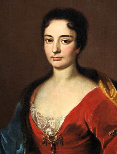 Paintings & Drawings  - Portrait of a Lady in a Red Dress, Johann Rudolf Huber (668–1748)